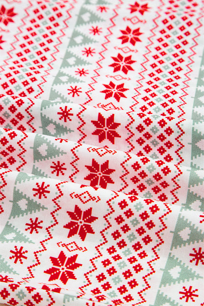 Threaded Pear Sarai Christmas Pattern Print Shirt
