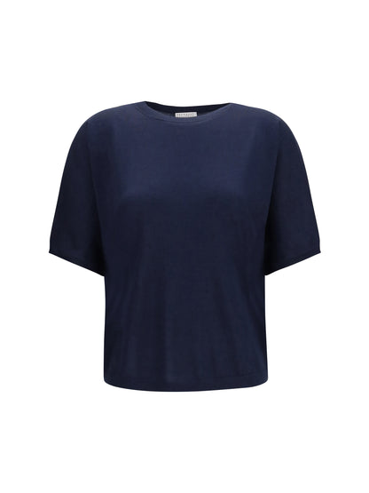 Sweater Short-Sleeve Cashmere and Silk