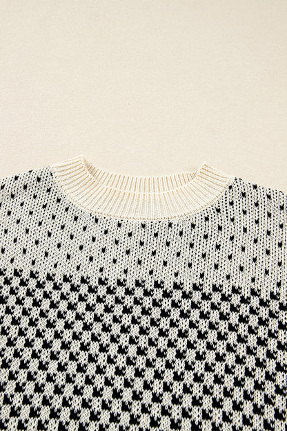 Threaded Pear Kinley Pattern Lantern Sleeve Sweater