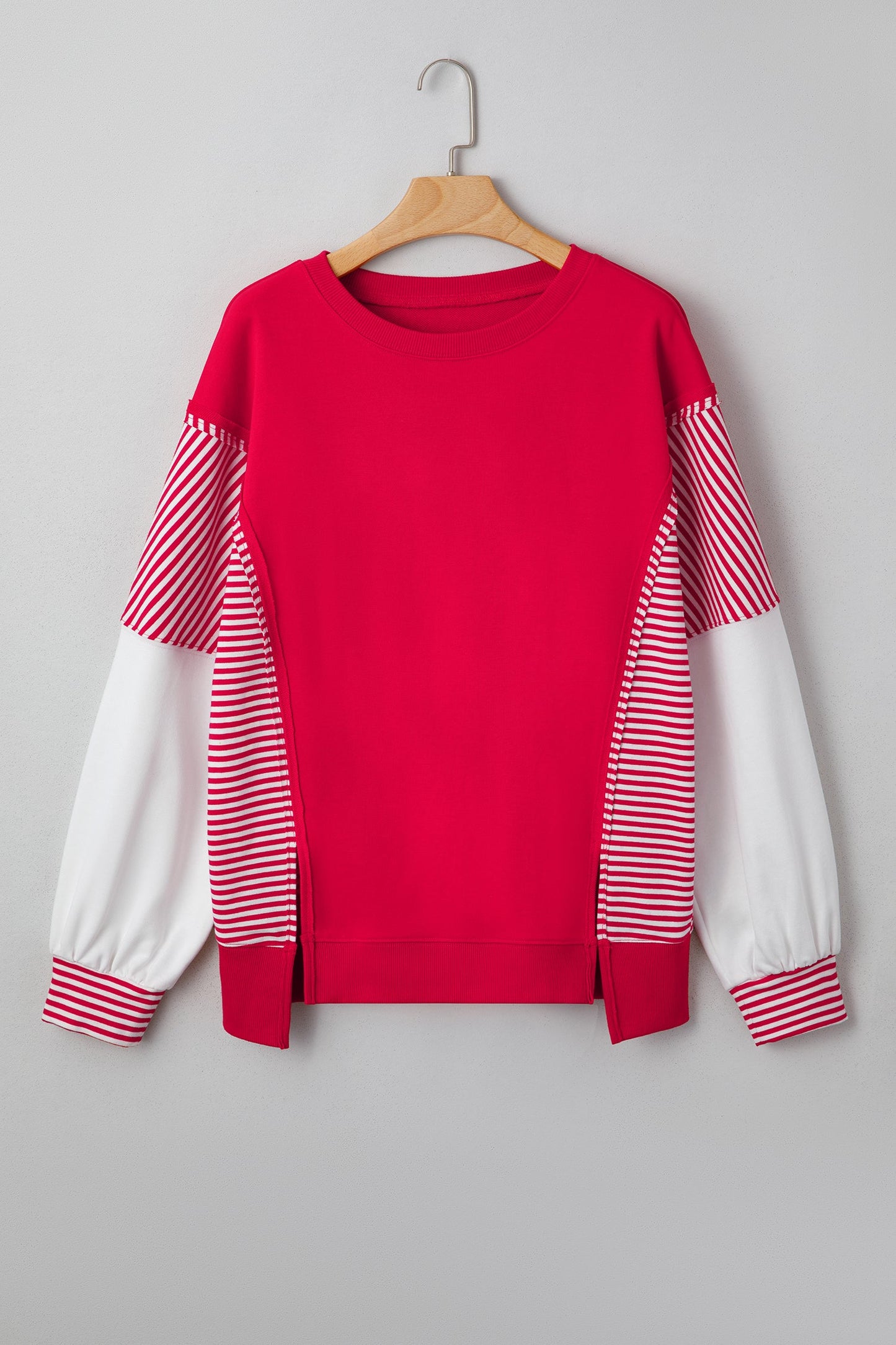 Threaded Pear Aaliyah Patchwork Sleeve Colorblock Sweatshirt