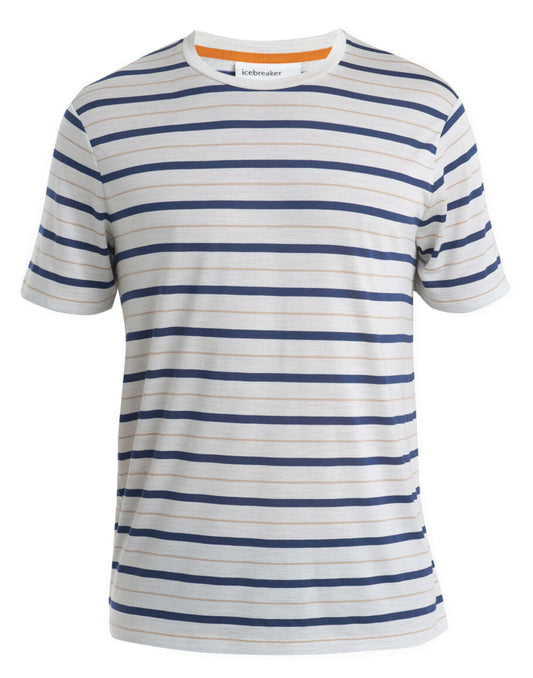 Icebreaker Men's Merino Blend Wave Stripe T-Shirt Tee Shirt
