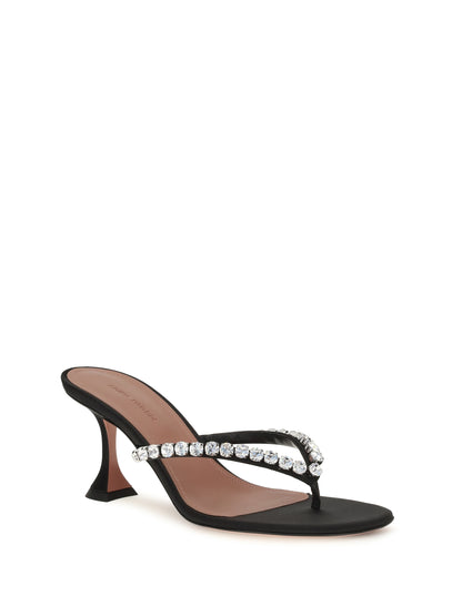 Thong Sandals Gigi Black Satin