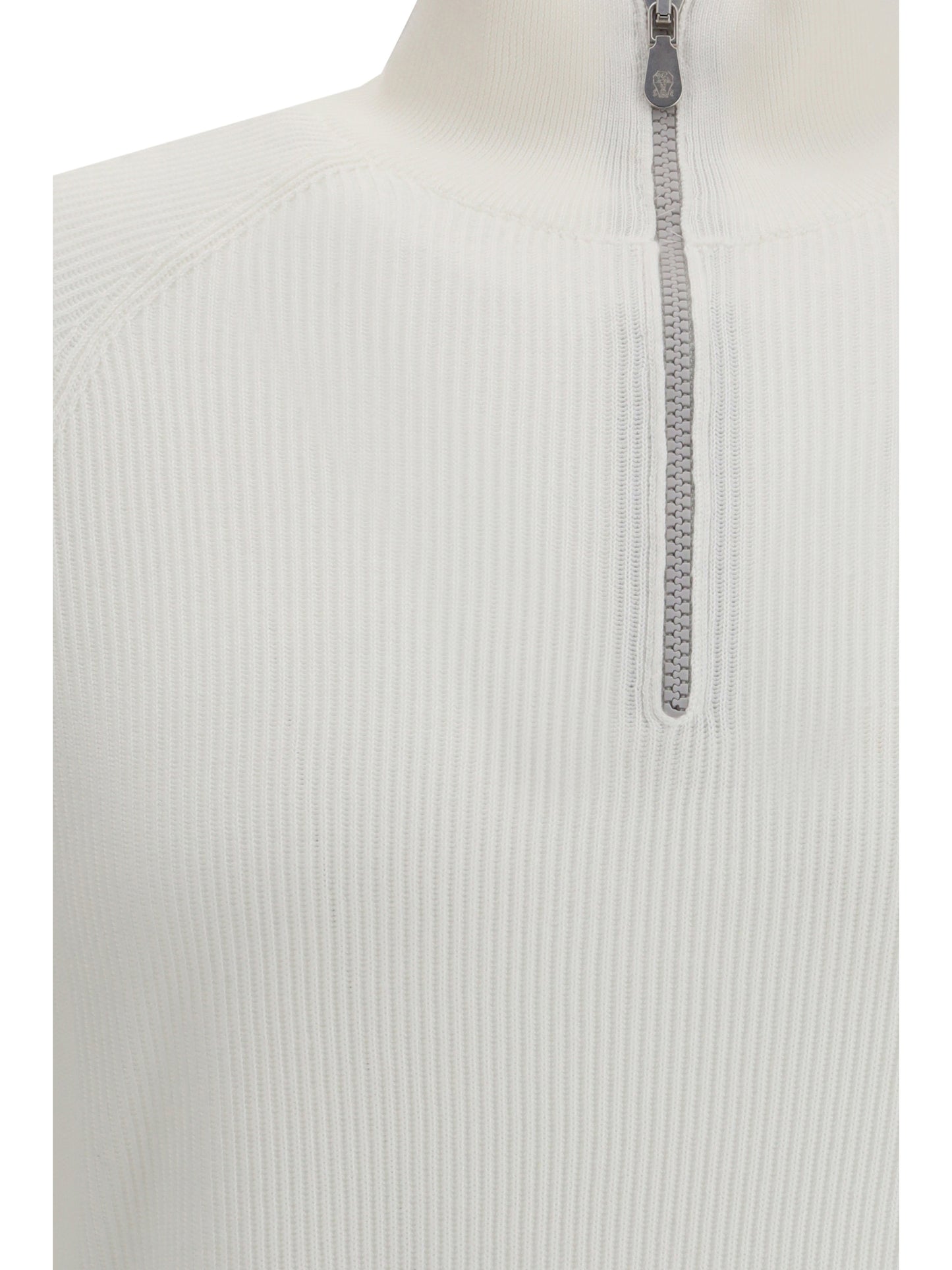 Cotton Sweater With High Neckline
