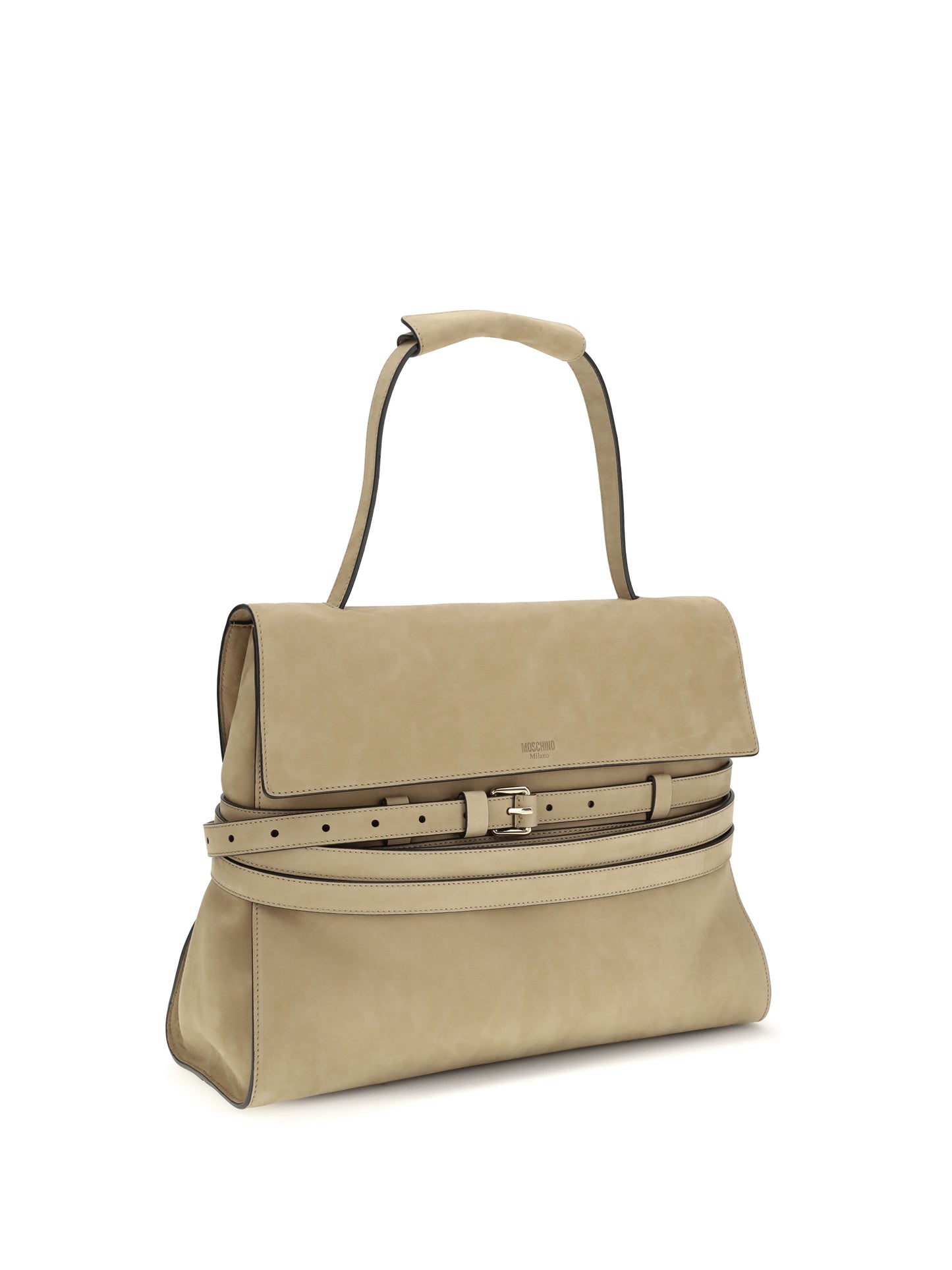 Handbag Tie Me Ecru Calf Leather