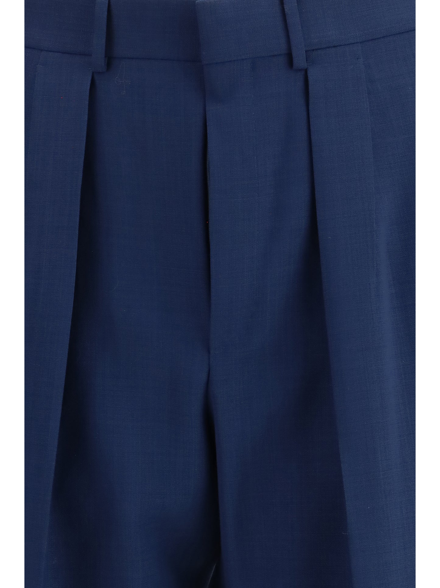 Pleated Pants Prussian Blue