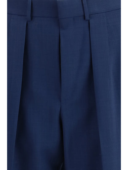 Pleated Pants Prussian Blue