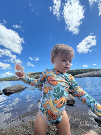 Lola One Piece Kids Swimsuit - Papaya