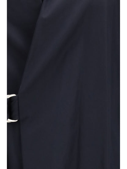 Belted Midi Dress Navy Blue