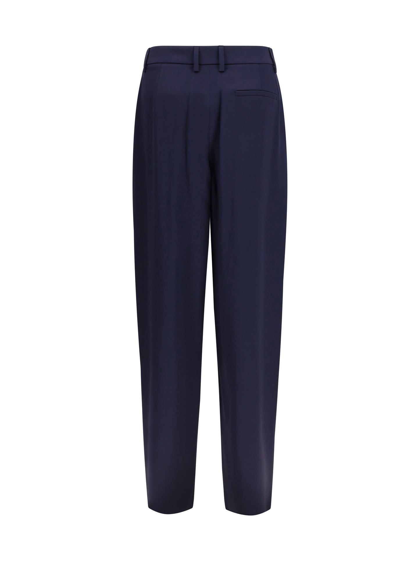 Pleated Silk Pants Blue Lapis