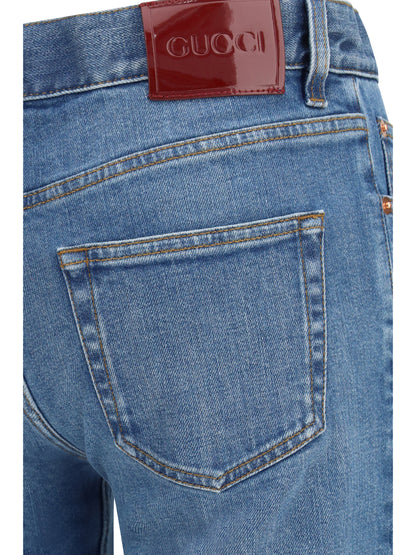Jeans Flared Stretch Cotton Blue