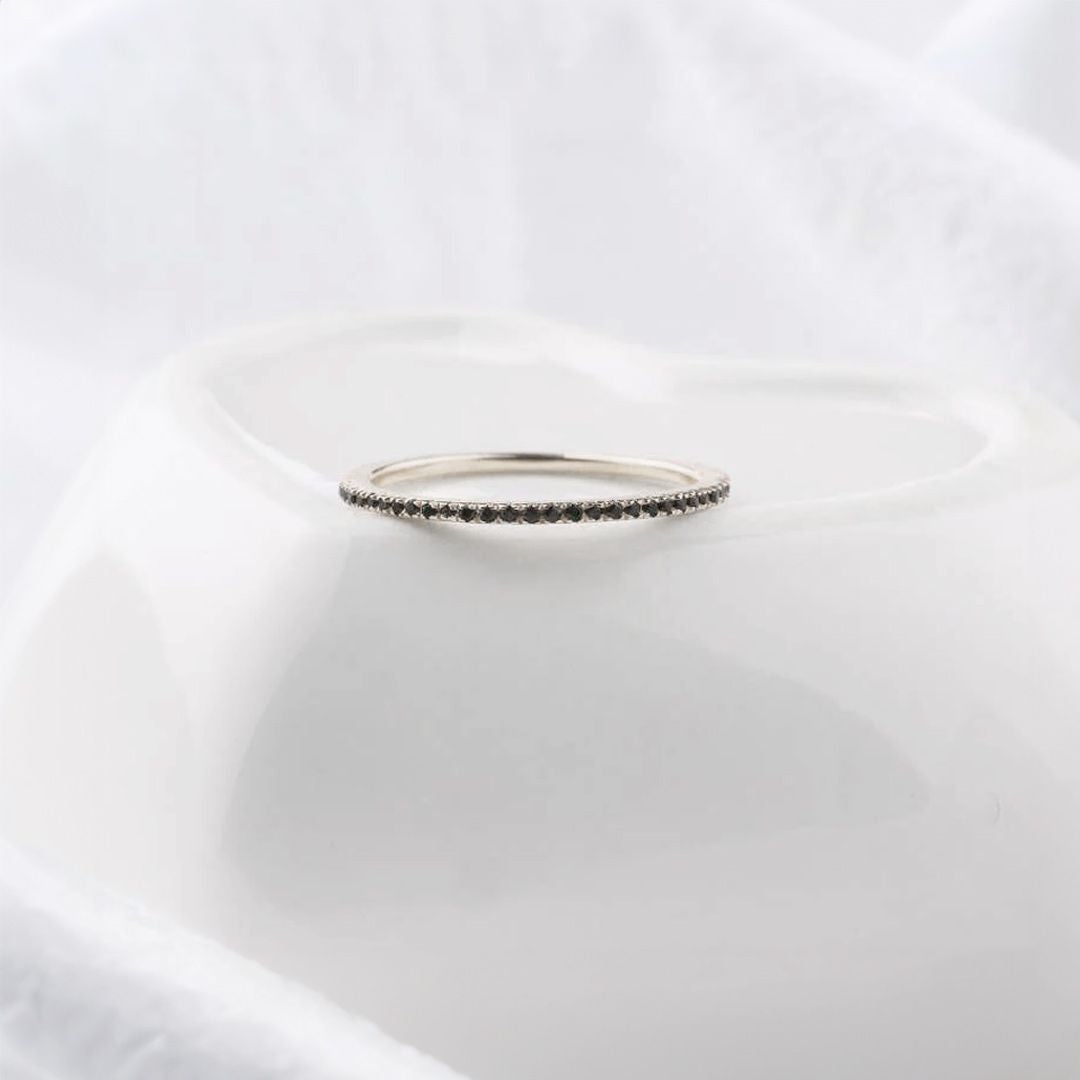 Mint & Lily Black Diamond Eternity Stacking Ring