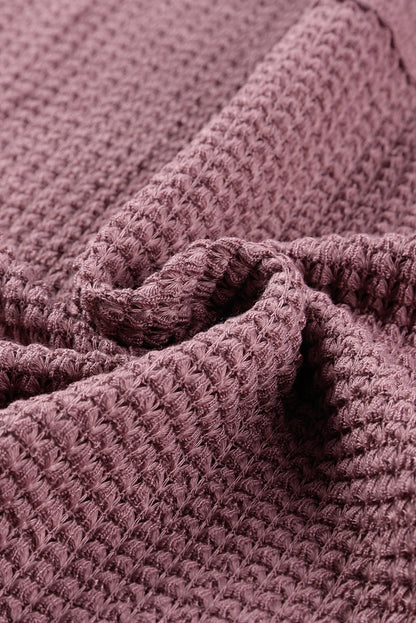 Threaded Pear Evelyn Waffle Knit Loose Long Sleeve Top