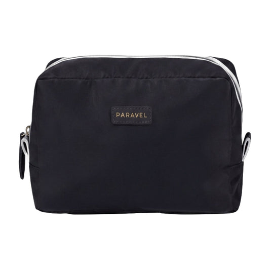 Paravel Fold-Up Wash Kit Negative Nylon Travel Toiletry Bag Derby Black