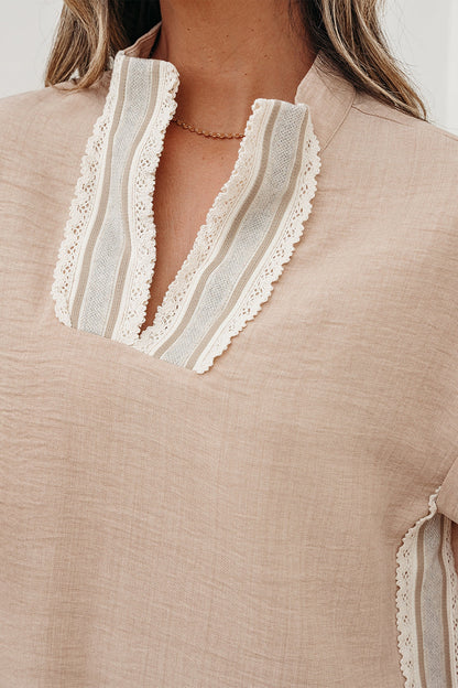 Threaded Pear Jessica Rolled Short Sleeve Blouse