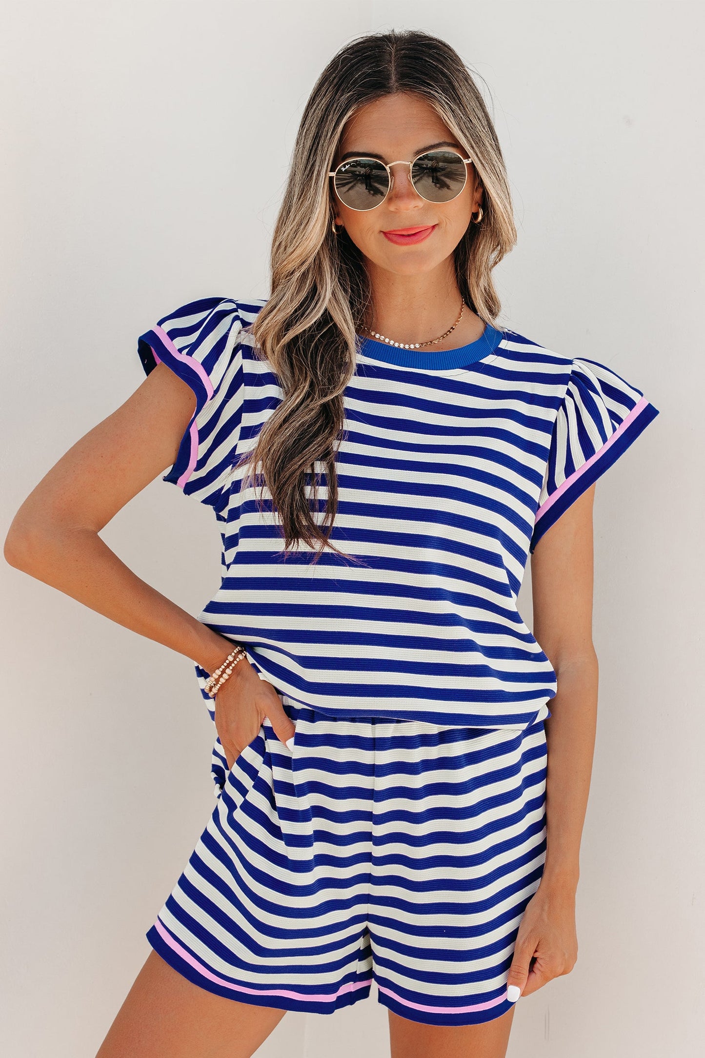 Threaded Pear Xiomara Trim Cap Sleeve Top