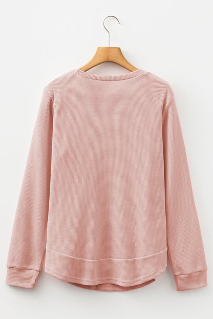 Threaded Pear Allison Waffle Long Sleeve Top