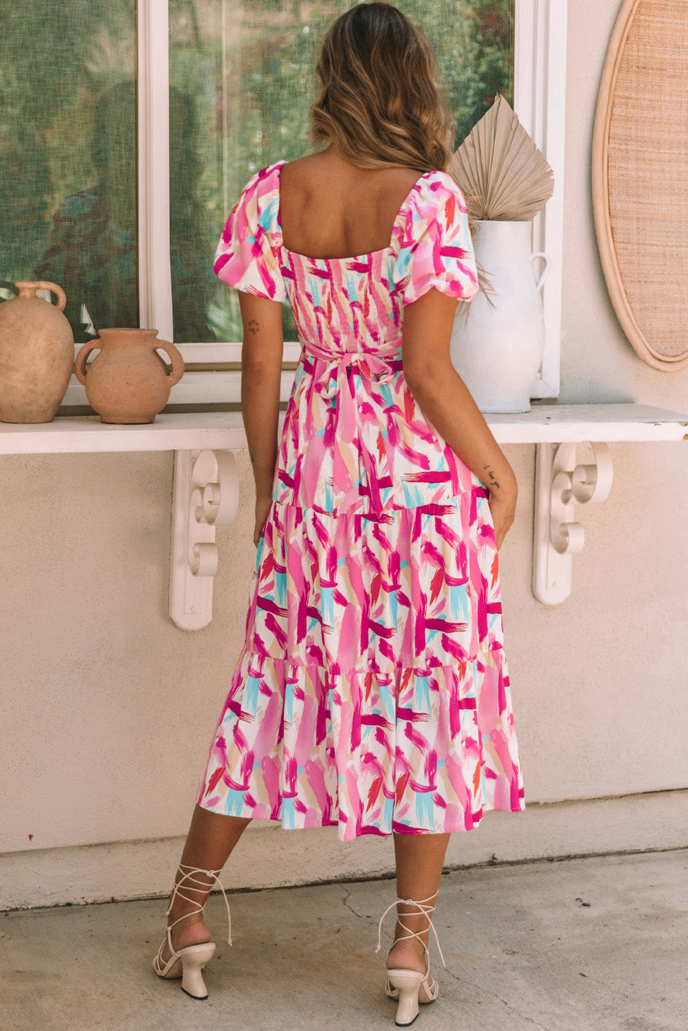 Threaded Pear Dalia Smocked Ruffle Tiered Dress
