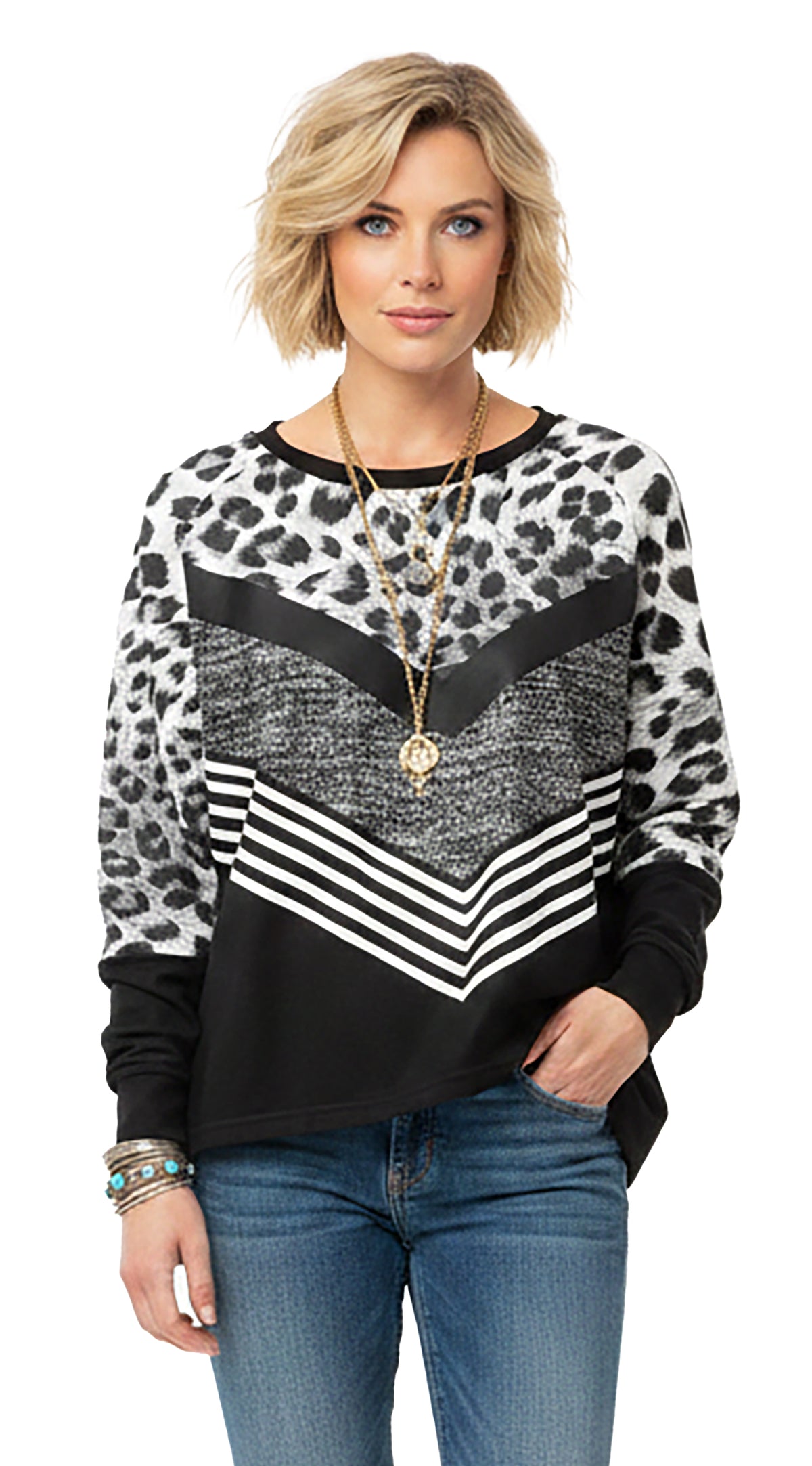Black Leopard Chevron Print-