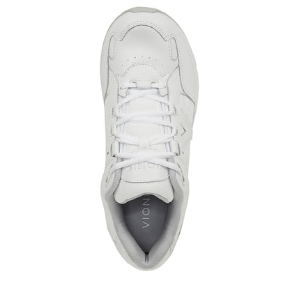 White Leather & Fabric-