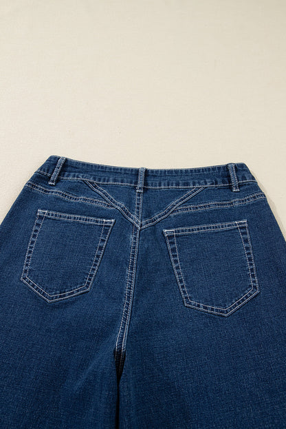 Threaded Pear Daria Detail Loose Cuffed Jeans