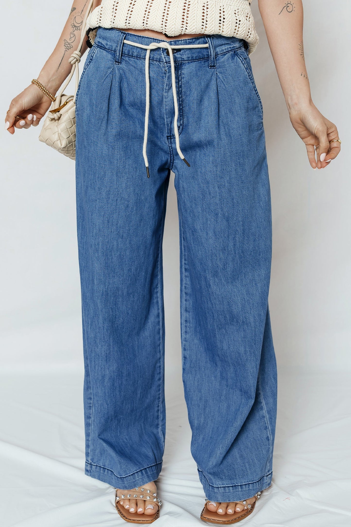 Threaded Pear Oakleigh On Wide Leg Jeans