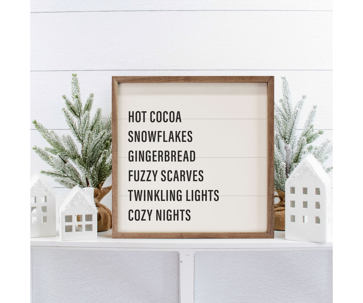 Kendrick Home Warm Winter Words White