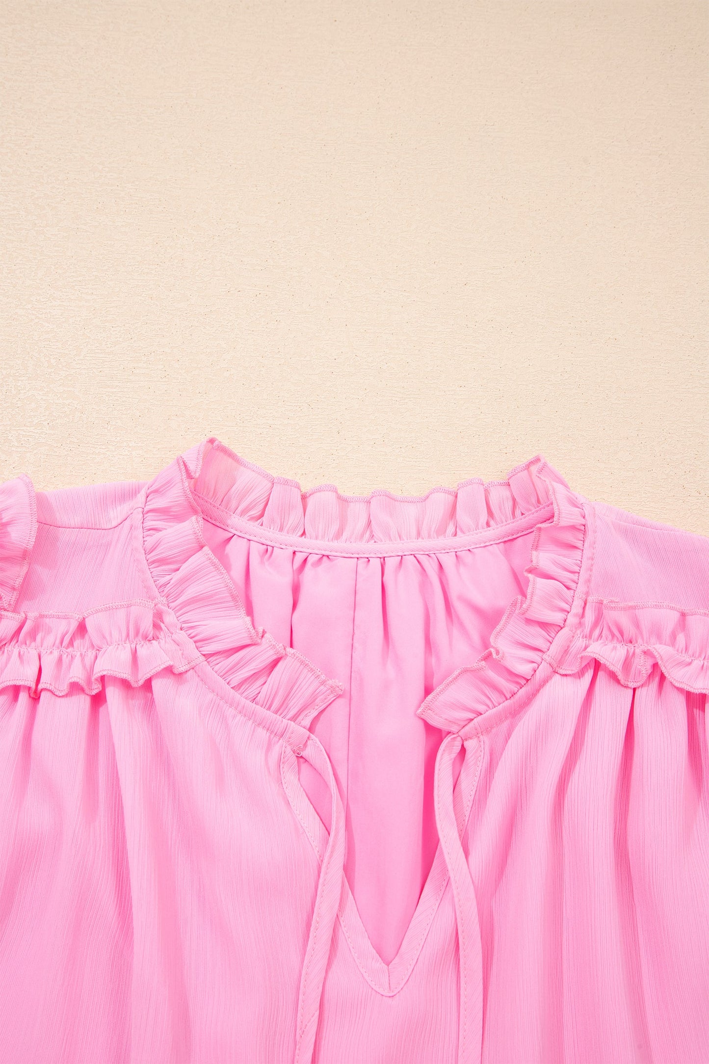 Threaded Pear Milena Ruffle Short Sleeve Plus Blouse