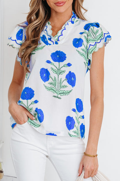 Threaded Pear Raegan Detail Short Sleeve Blouse