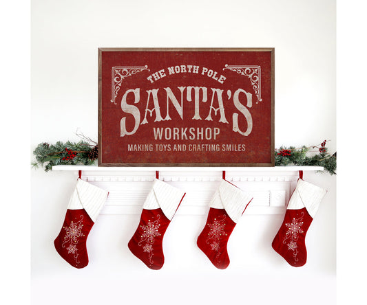 Kendrick Home Santa's Workshop Making Toys Red