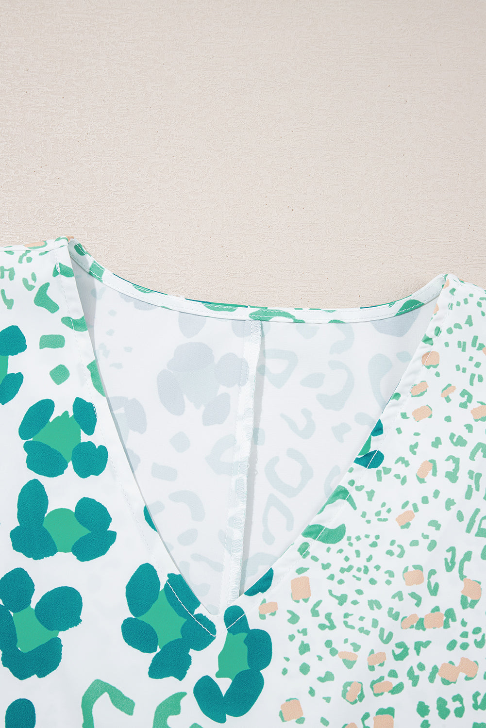 Threaded Pear Azalea Print Short Sleeve Blouse