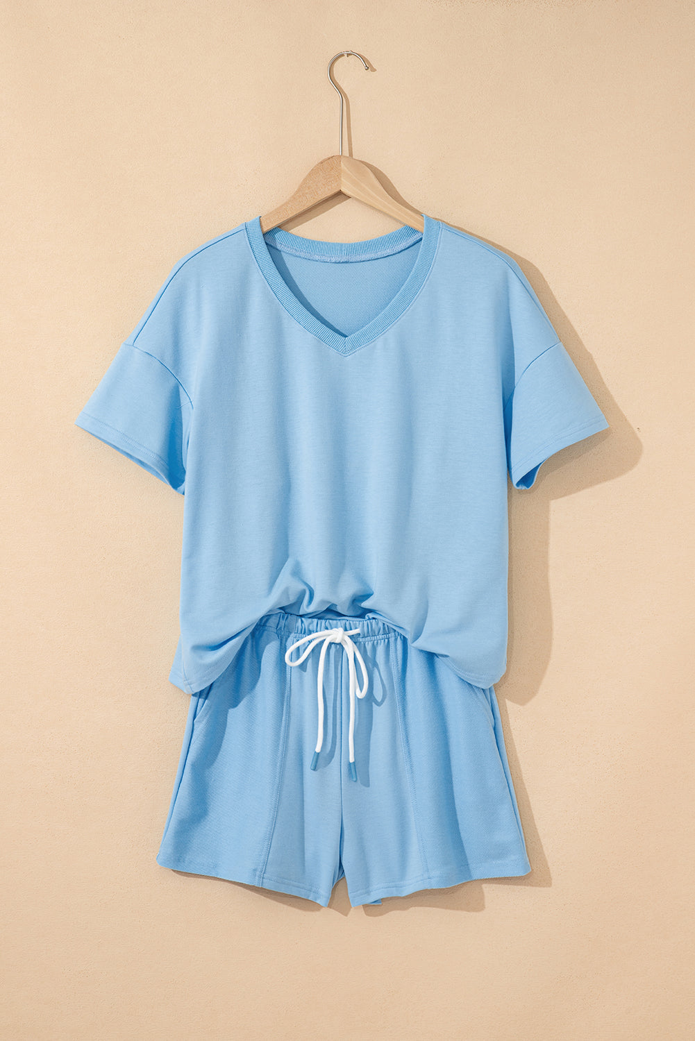 Threaded Pear Avery Top and Patchwork Drawstring Shorts Set