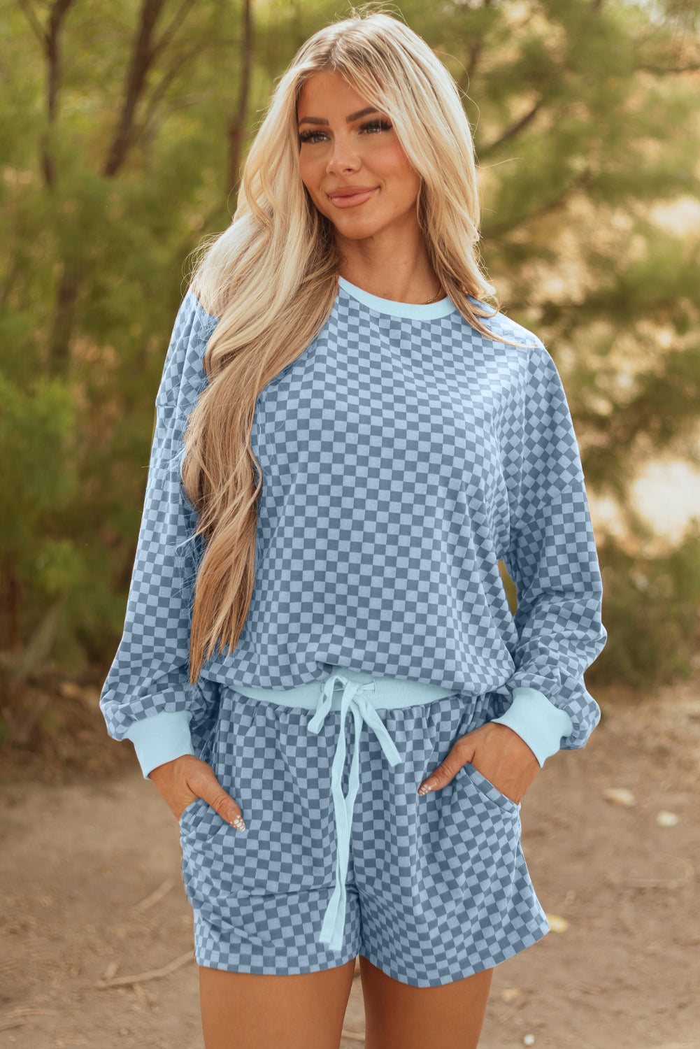 Threaded Pear Reese and Shorts Set Long Sleeve Top