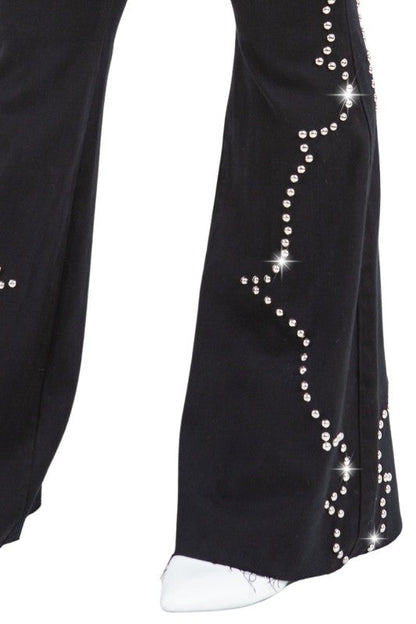 GJG Denim Santa Fe Bell Bottom Jean in Black Denim