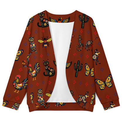 Baha Ranch Colores de Mexico Talavera Floral Animals Drop Shoulder Cardigan