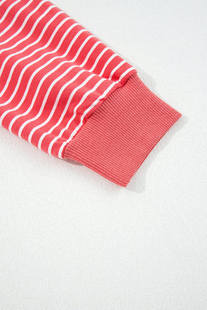 Threaded Pear Hallie Puff Sleeve Stripe Hoodie