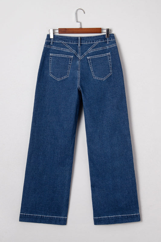Threaded Pear Daria Detail Loose Cuffed Jeans