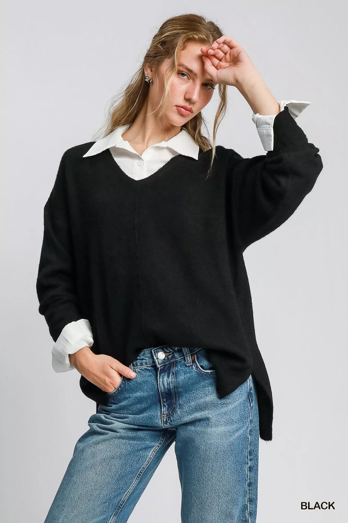 Umgee Wool Blended Pullover Sweater