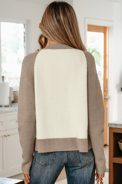 Threaded Pear Maryam Ribbed Knit Down Sweater
