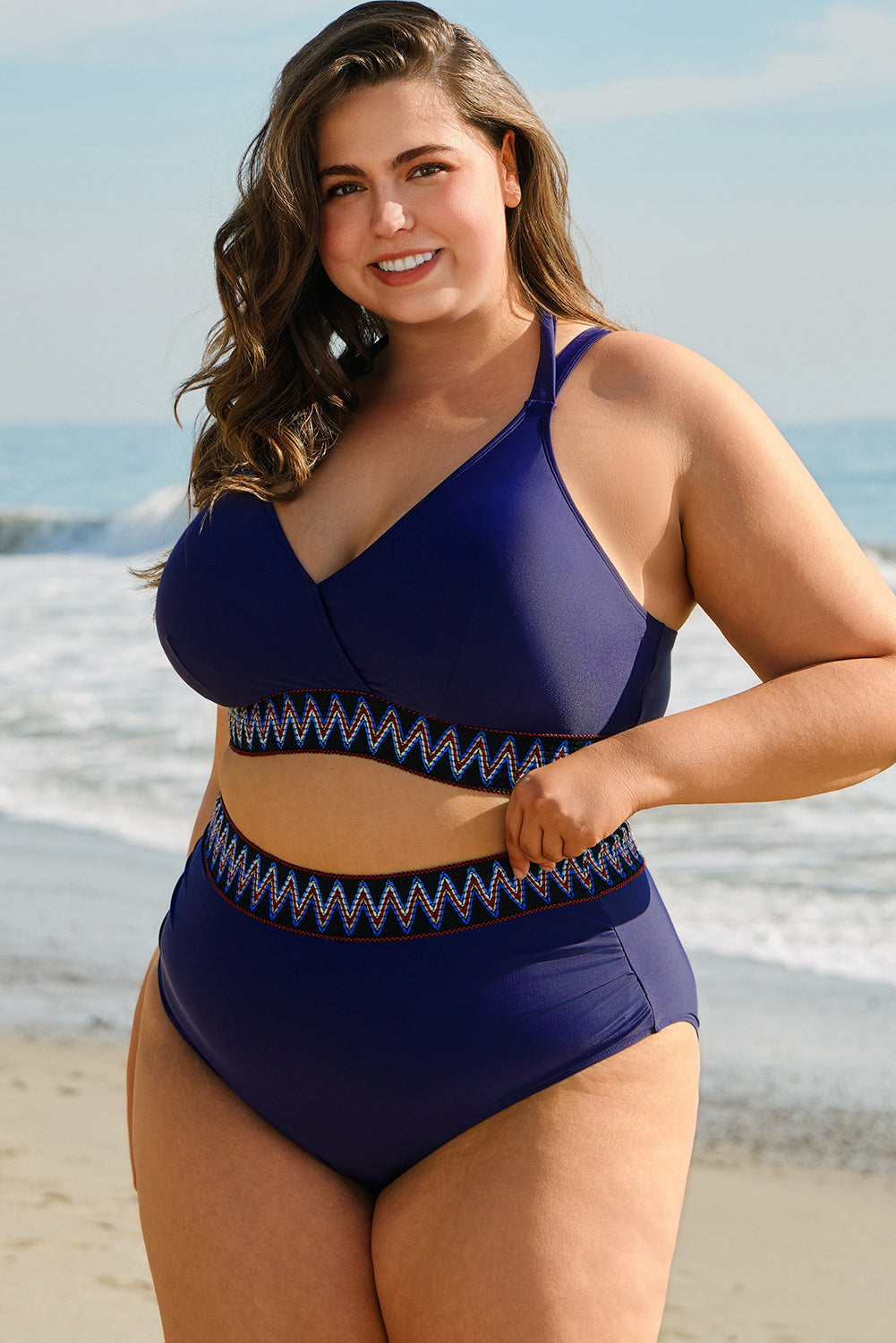 Threaded Pear Eileen Knot High Waisted PLUS Bikini