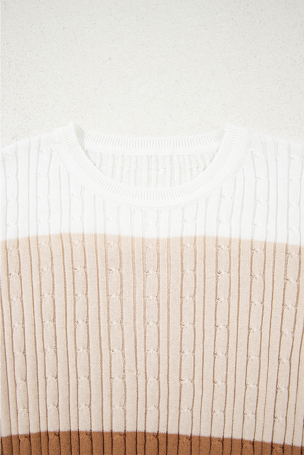 Threaded Pear Madison Colorblock Cable Knit Sweater