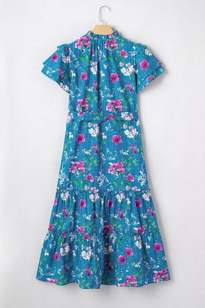 Threaded Pear Tessa Tie Belted Long Dress