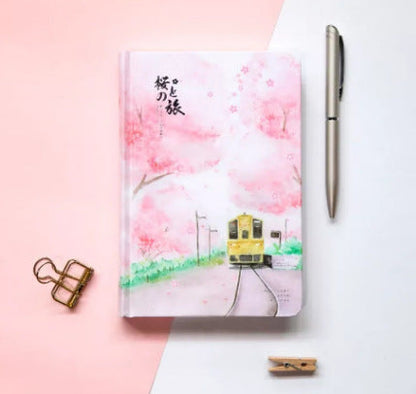 Muco Paper Notebook Notebook Sakura Flower Orbit AR Hardcover Student Handbook