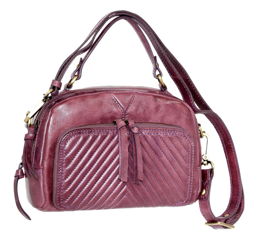 Katia Leather Cross Body Bag in Viola