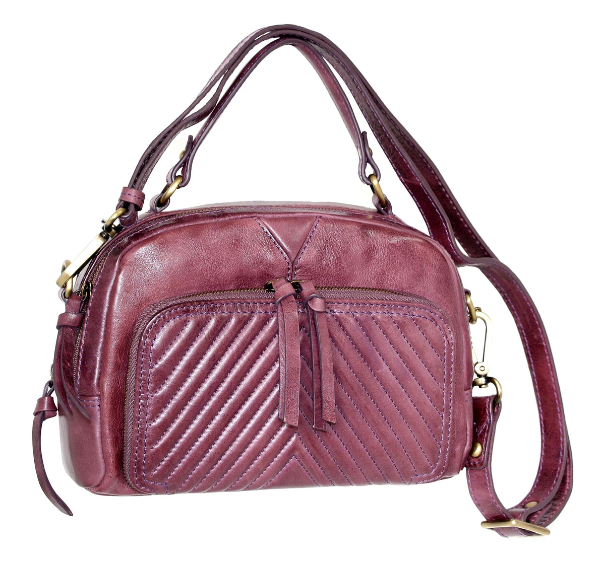 Nino Bossi Katia Leather Cross Body Bag - Viola