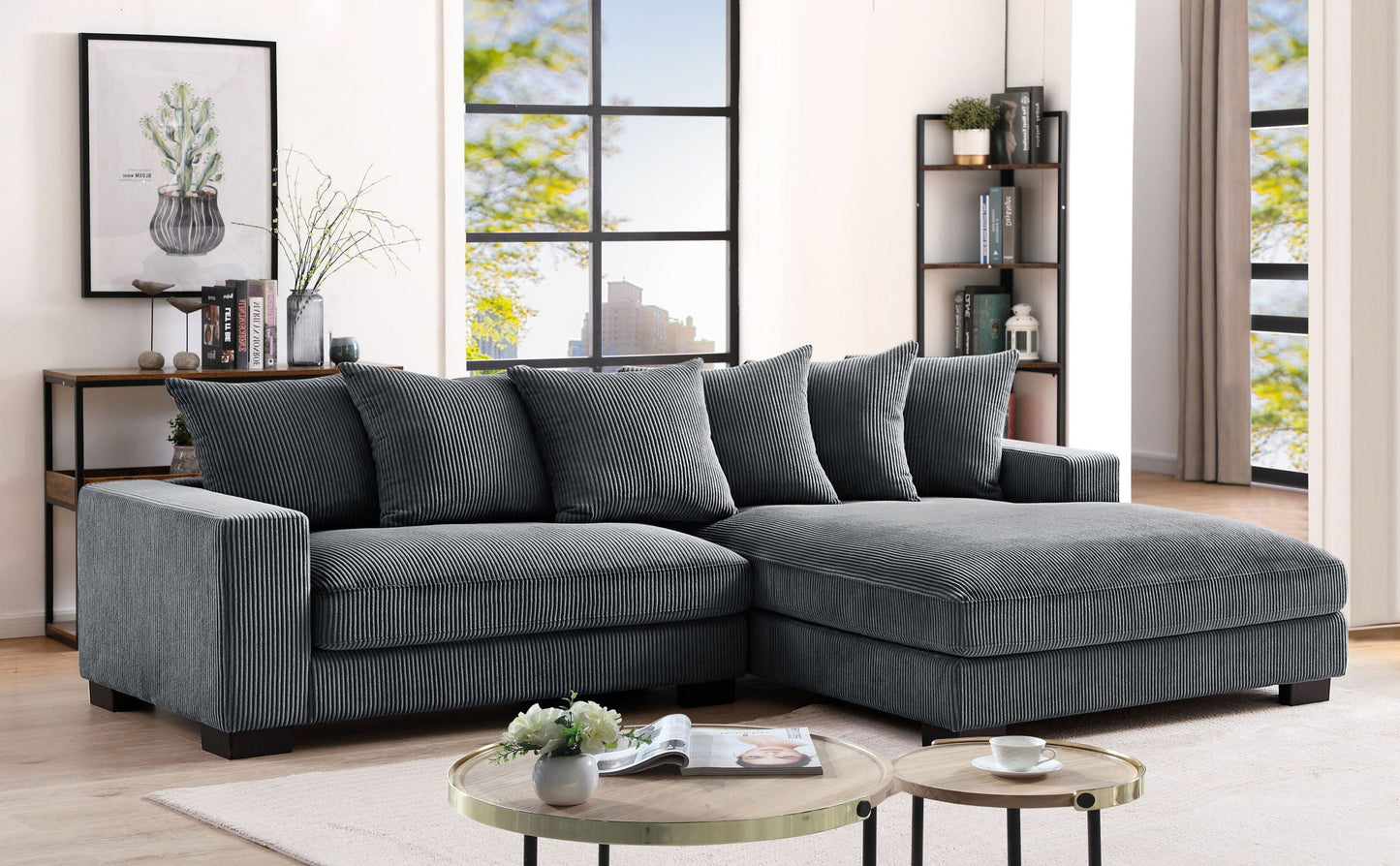 Luxe - Oversized 2 Piece Sectional Couches for Living Room, L Shaped Sofa With Chaise