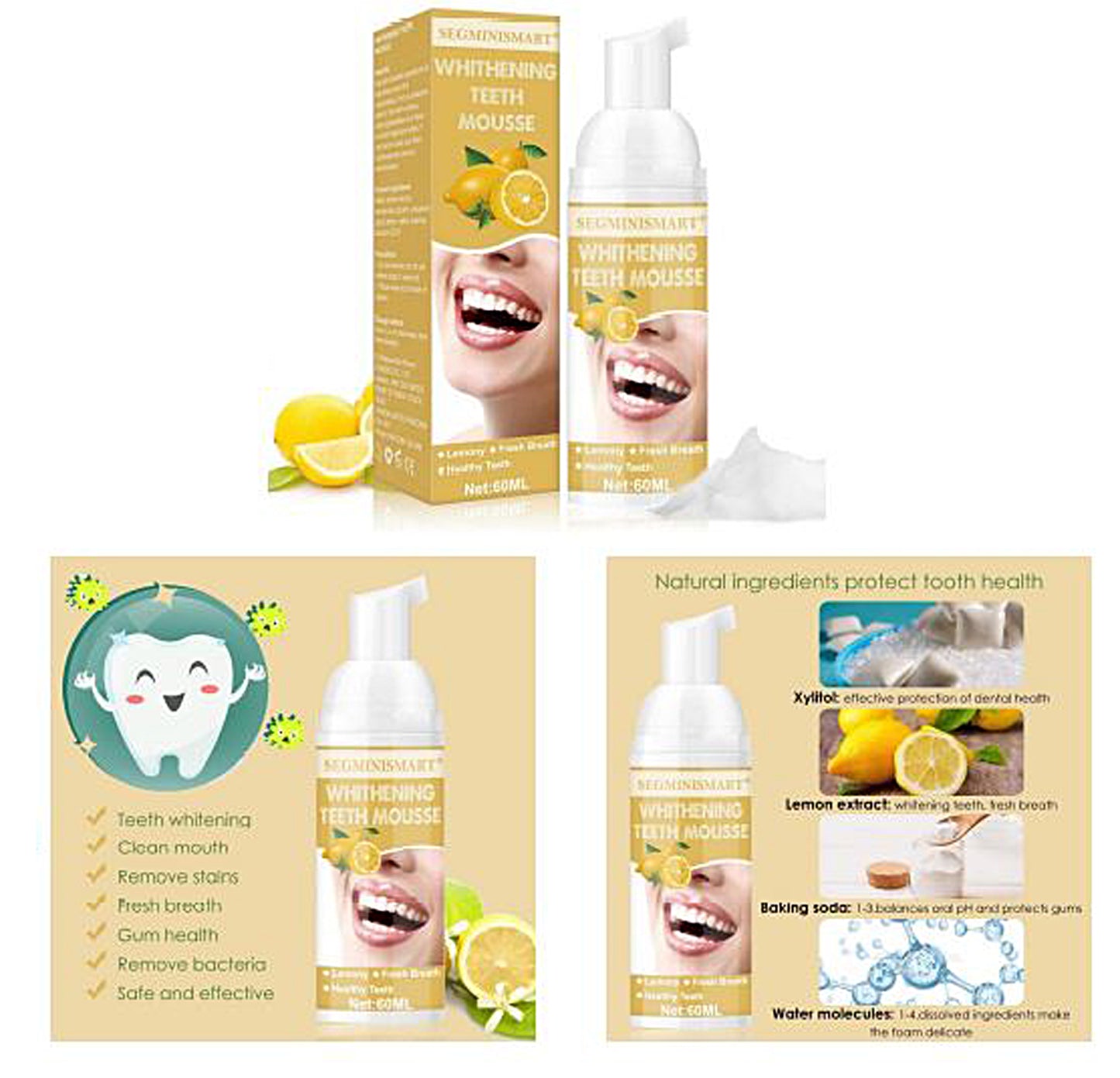 IGIA Total White Foam Toothpaste - Lemon Flavored - Orange
