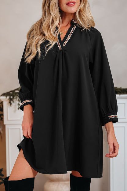 Threaded Pear Quincy Sleeve Shift Mini Dress