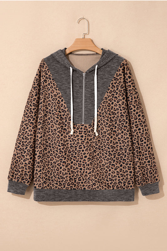 Threaded Pear April Collar Zip Hooded Pullover