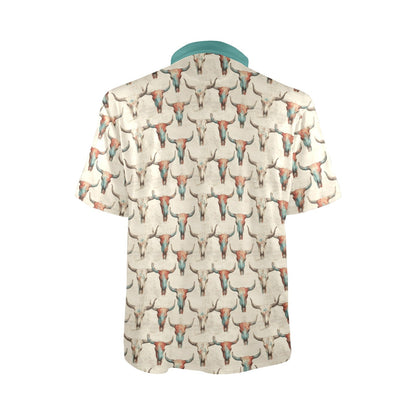 Baha Ranch Colored Skulls Men's Polo Style Shirt