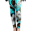 Black Blue Floral Print
